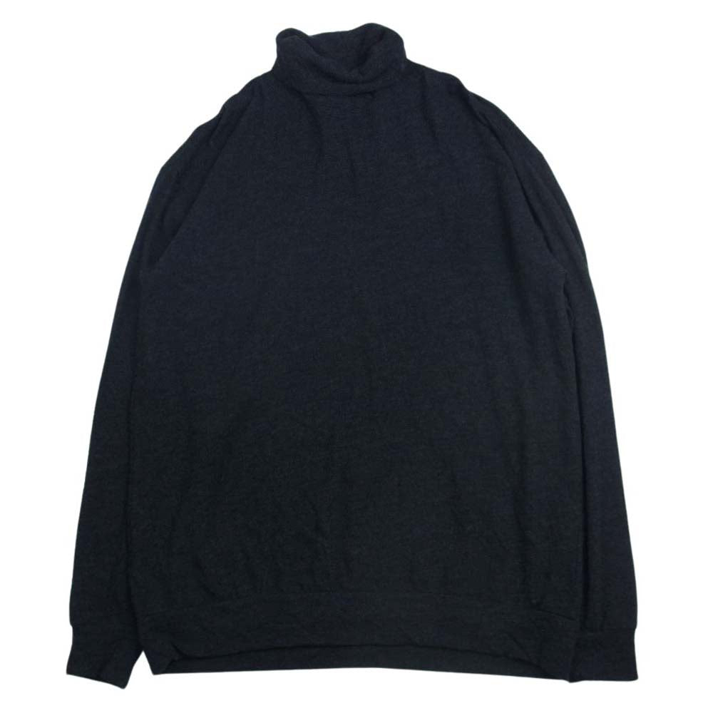 COMOLI コモリ 23AW Y03-05006 ウール 天竺 長袖 タートルネック ニット セーター チャコール系 3【中古】