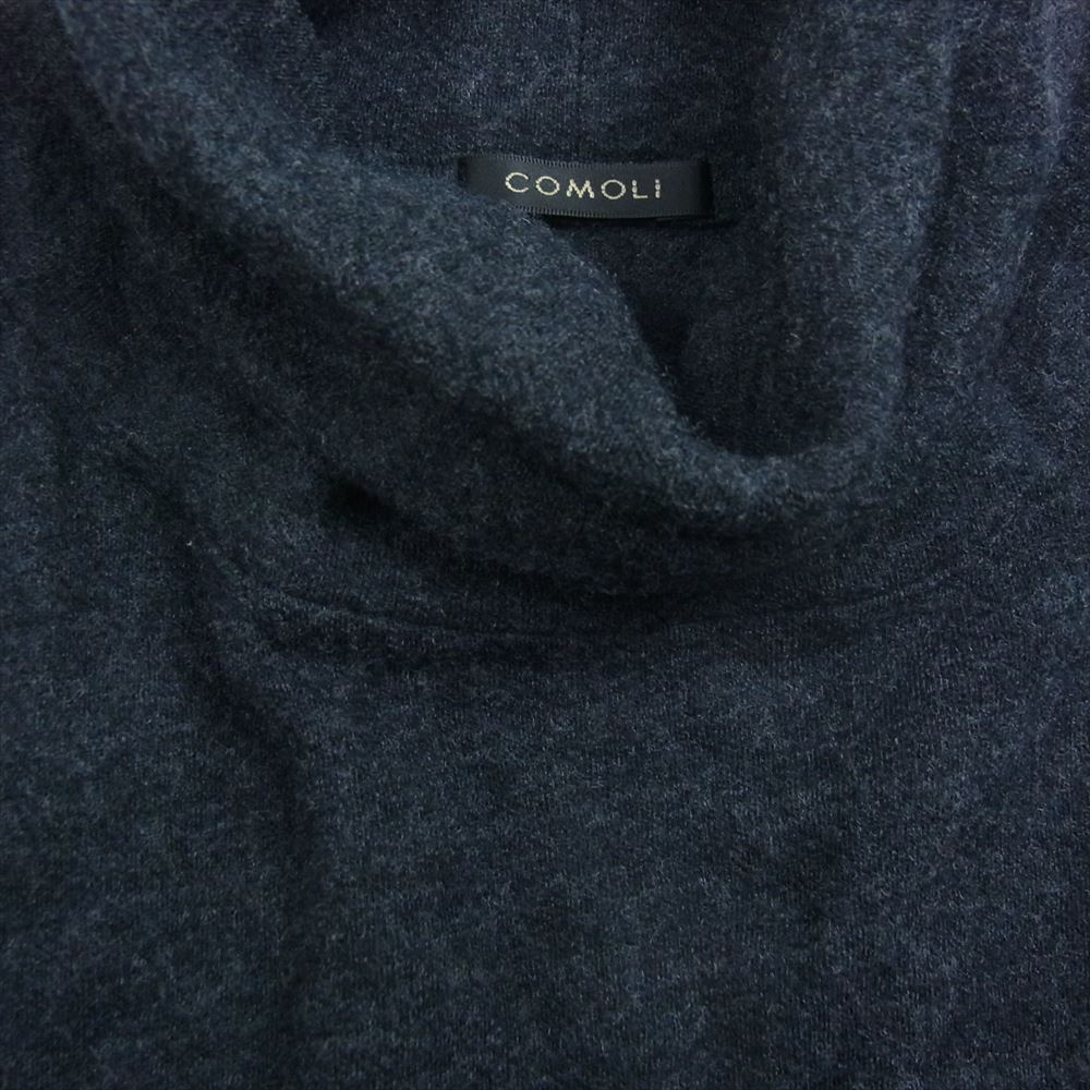 COMOLI コモリ 23AW Y03-05006 ウール 天竺 長袖 タートルネック ニット セーター チャコール系 3【中古】