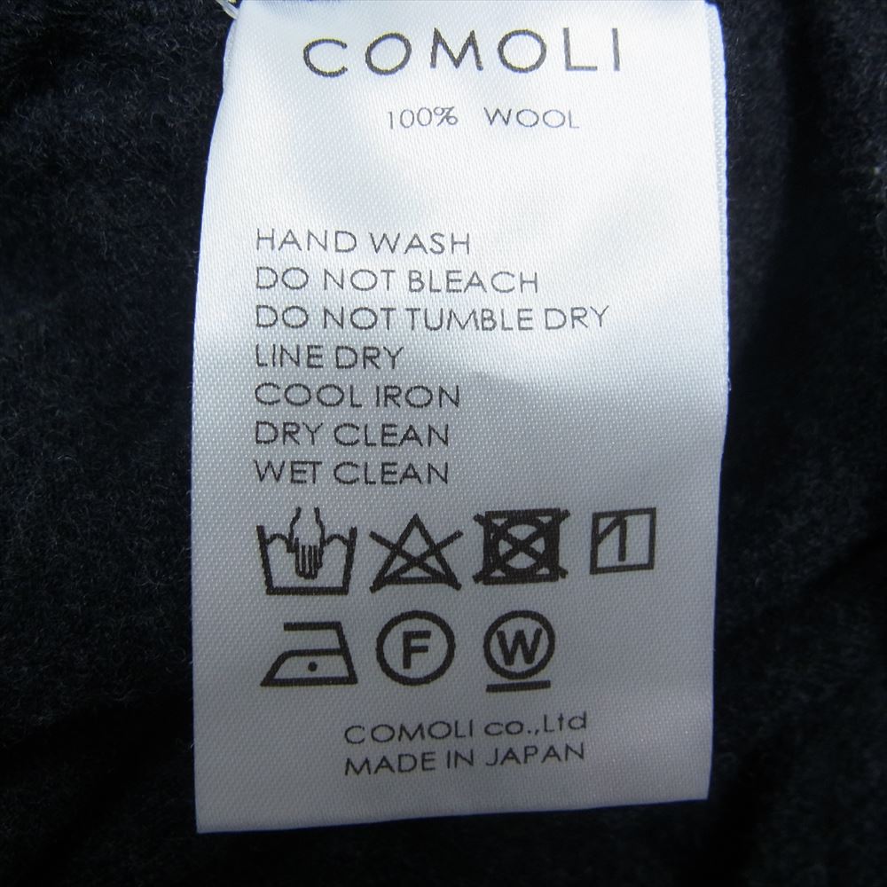 COMOLI コモリ 23AW Y03-05006 ウール 天竺 長袖 タートルネック ニット セーター チャコール系 3【中古】