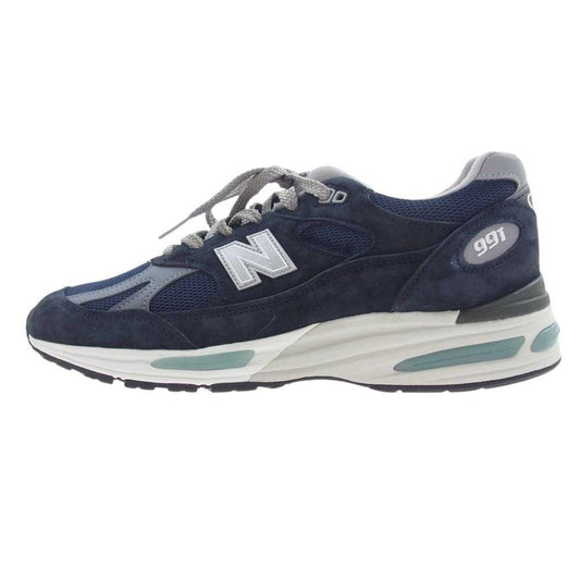 NEW BALANCE ニューバランス U991NV2 英国製 991 V2 スエード ローカット スニーカー　ネイビー ネイビー系 27cm【新古品】【未使用】【中古】