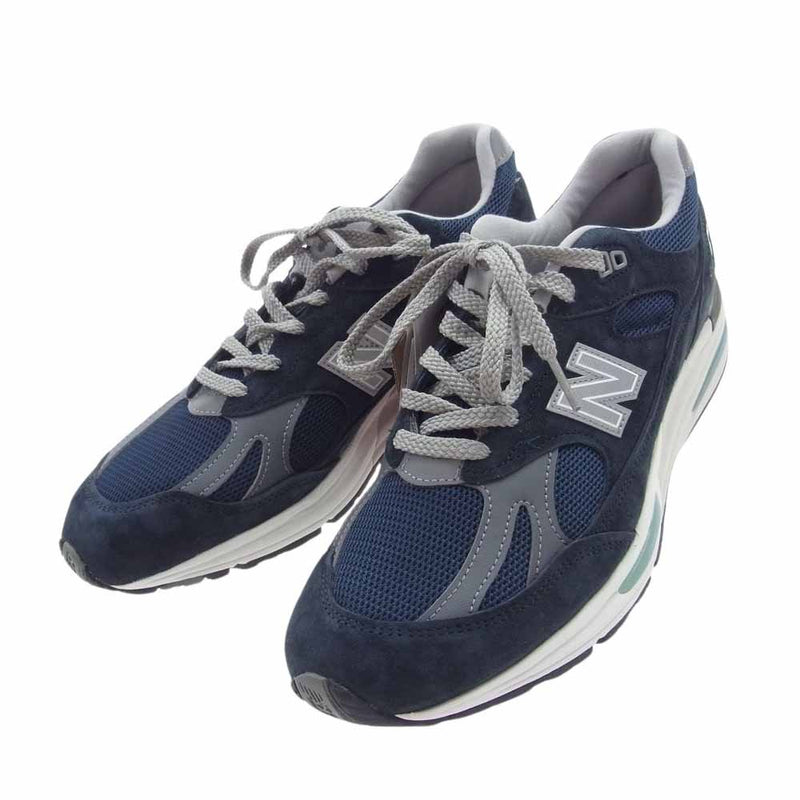 NEW BALANCE ニューバランス U991NV2 英国製 991 V2 スエード ローカット スニーカー　ネイビー ネイビー系 27cm【新古品】【未使用】【中古】