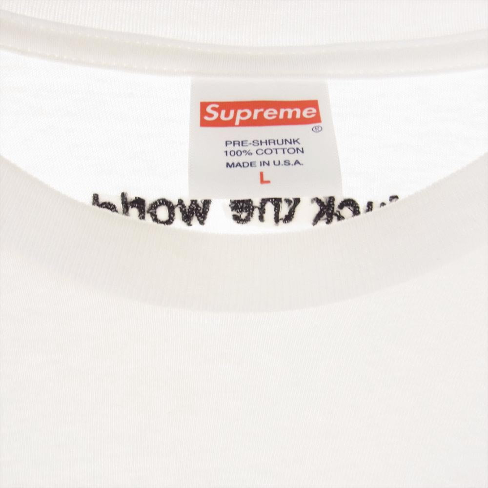 Supreme シュプリーム 18SS  FTW Tee supreme fuck the world 刺繍 半袖 Tシャツ ホワイト系 L【中古】