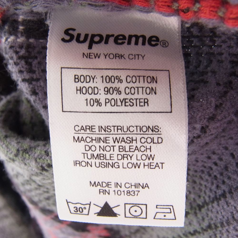 Supreme シュプリーム 18AW Hooded Jacquard Flannel Shirt フーデッド ジャガード フランネル シャツ マルチカラー系 M【中古】