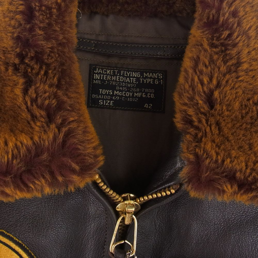 TOY'S McCOY トイズマッコイ TMJ2322 TYPE G-1 FELIX THE CAT TOUGH MINDED レザー フライト ジャケット ブラウン系 42【極上美品】【中古】