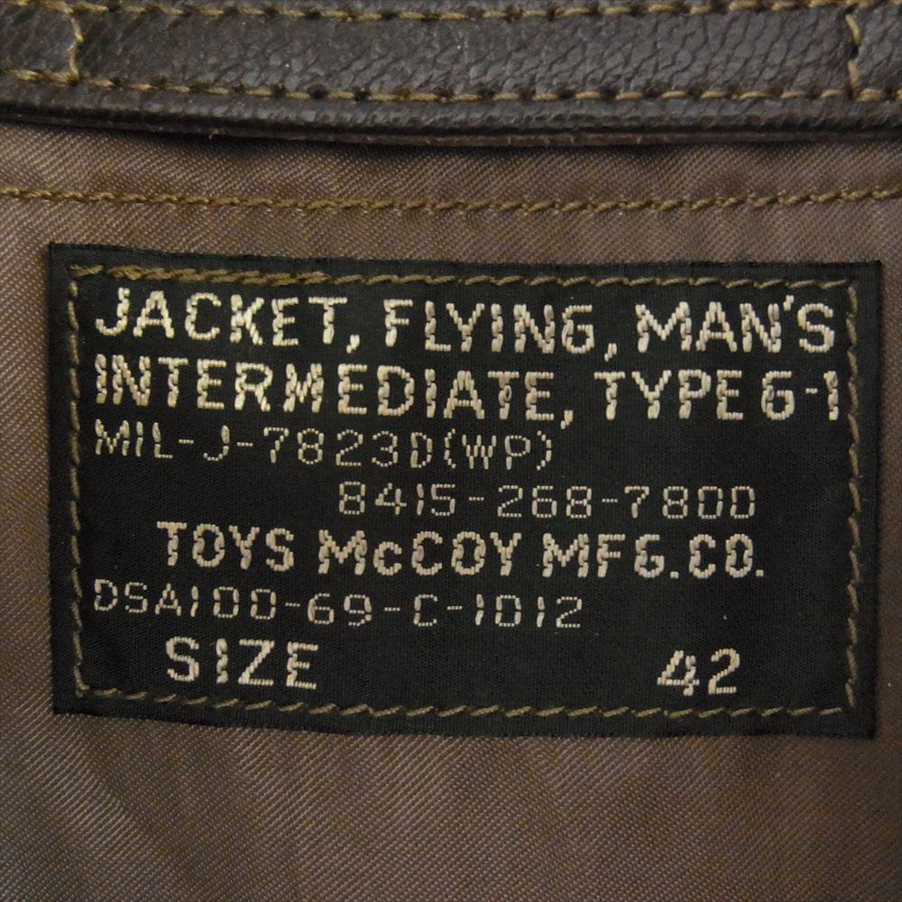 TOY'S McCOY トイズマッコイ TMJ2322 TYPE G-1 FELIX THE CAT TOUGH MINDED レザー フライト ジャケット ブラウン系 42【極上美品】【中古】