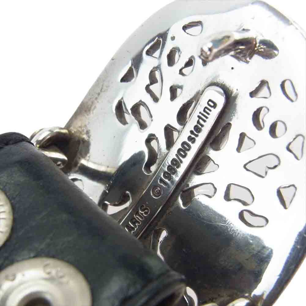 CHROME HEARTS クロムハーツ（原本無） 1.5 クラシック オーバルクロス バックル & 1.5 STRAP レザーベルト ブラック系 シルバー系 32【中古】