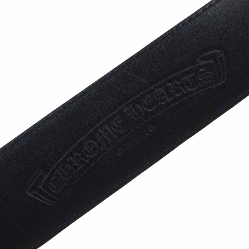 CHROME HEARTS クロムハーツ（原本無） 1.5 クラシック オーバルクロス バックル & 1.5 STRAP レザーベルト ブラック系 シルバー系 32【中古】