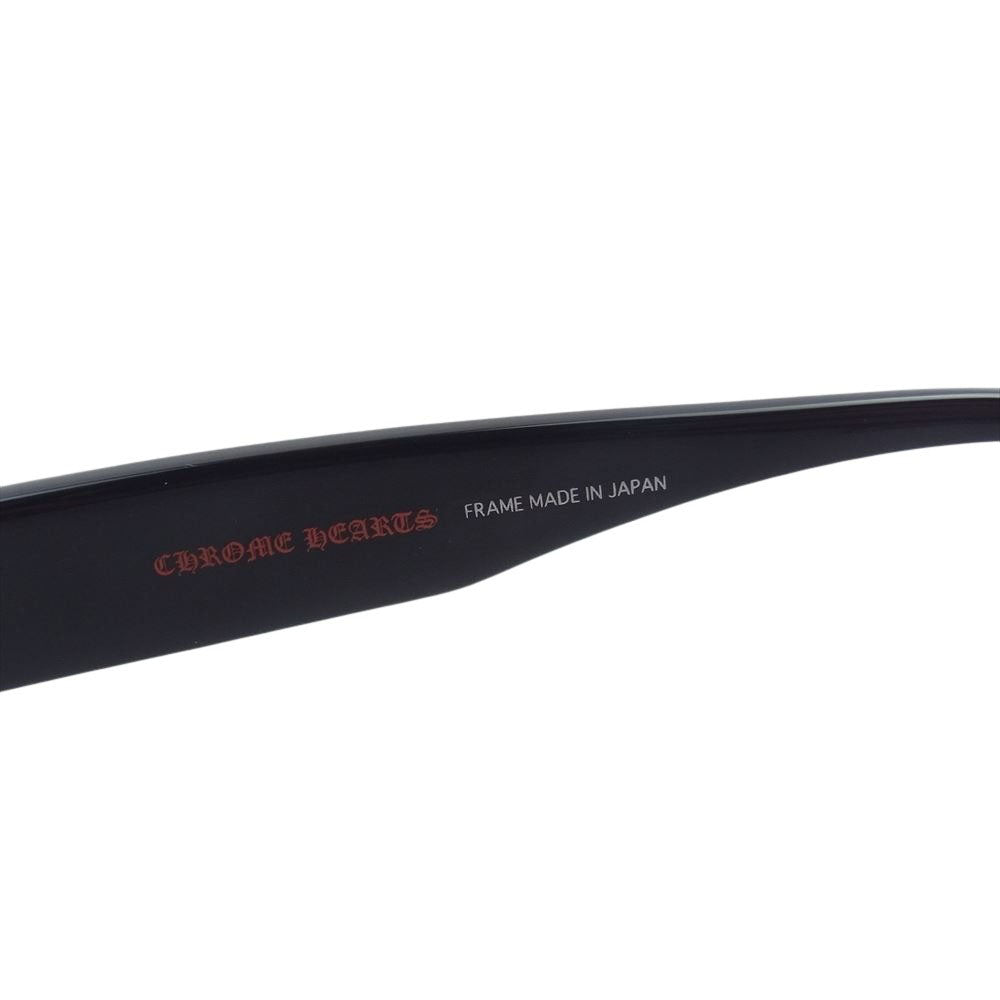 CHROME HEARTS クロムハーツ（原本無） DRILLED 替えレンズ付属 フレア 度入り フレーム 眼鏡 アイウェア ブラック系 53□18-141【中古】