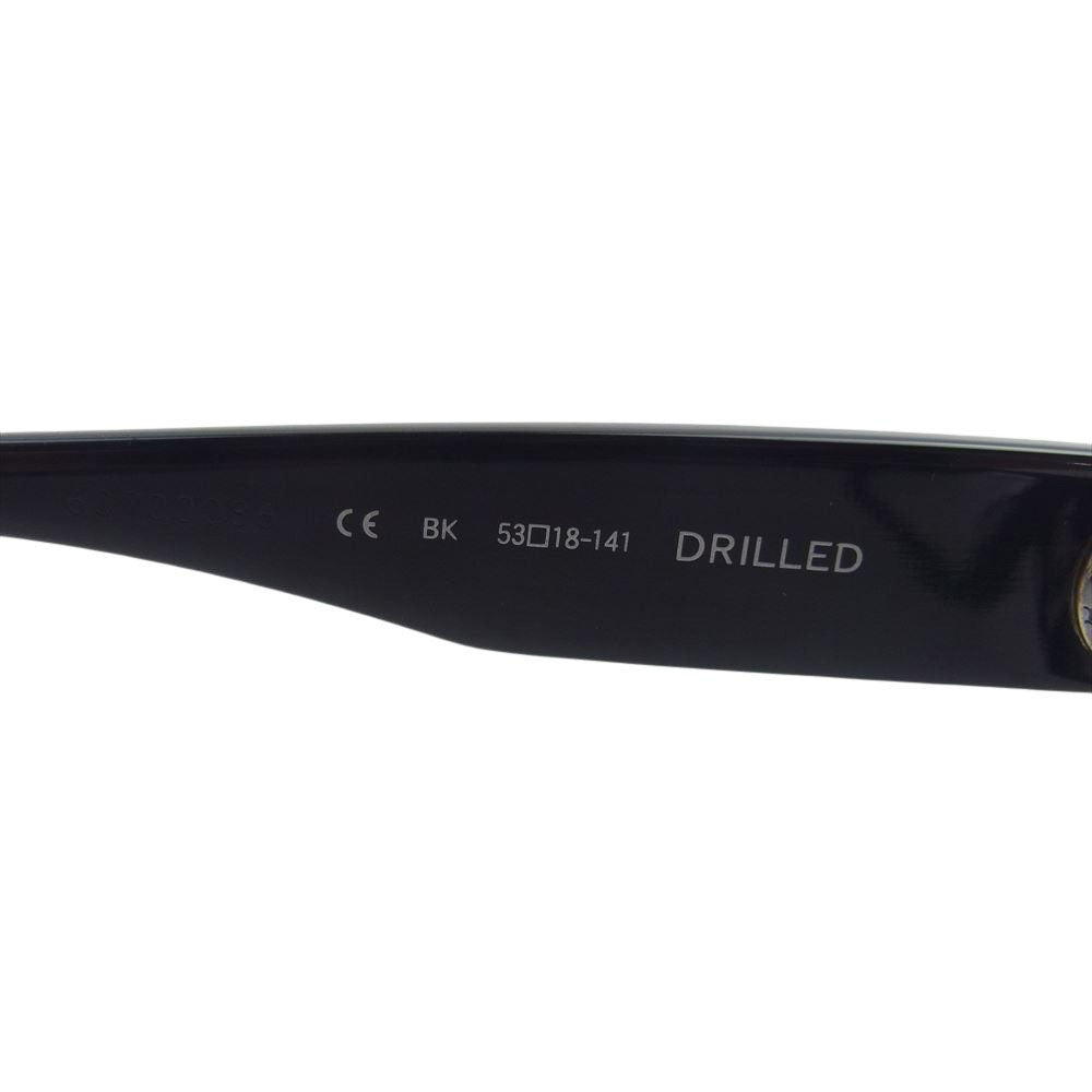 CHROME HEARTS クロムハーツ（原本無） DRILLED 替えレンズ付属 フレア 度入り フレーム 眼鏡 アイウェア ブラック系 53□18-141【中古】