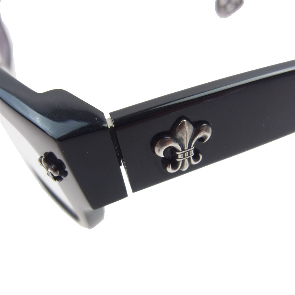 CHROME HEARTS クロムハーツ（原本無） DRILLED 替えレンズ付属 フレア 度入り フレーム 眼鏡 アイウェア ブラック系 53□18-141【中古】