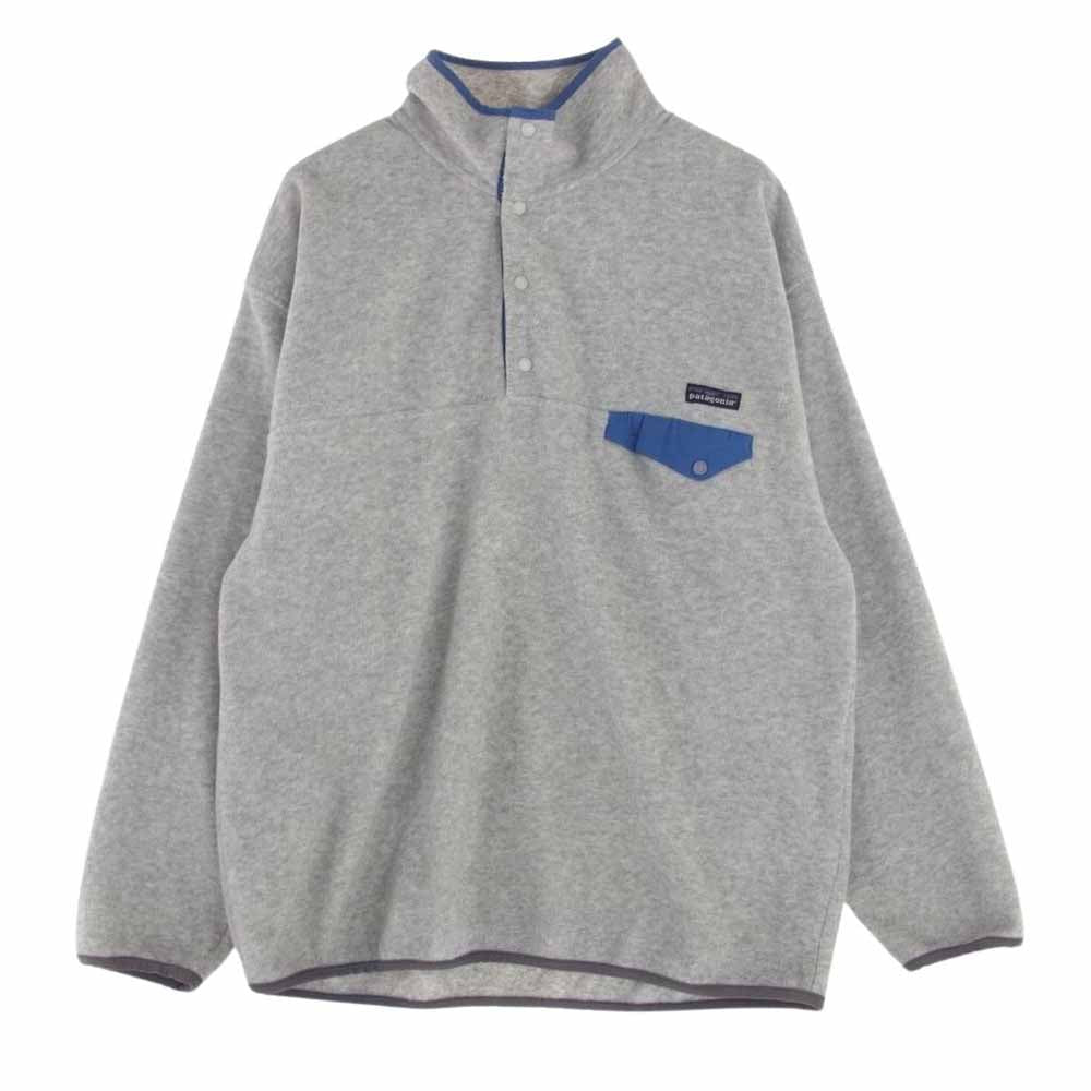 patagonia パタゴニア 35440 90s ヴィンテージ 雪なしタグ SYNCHILLA SNAP-T スナップボタン フリース プルオーバー  グレー系 L【中古】