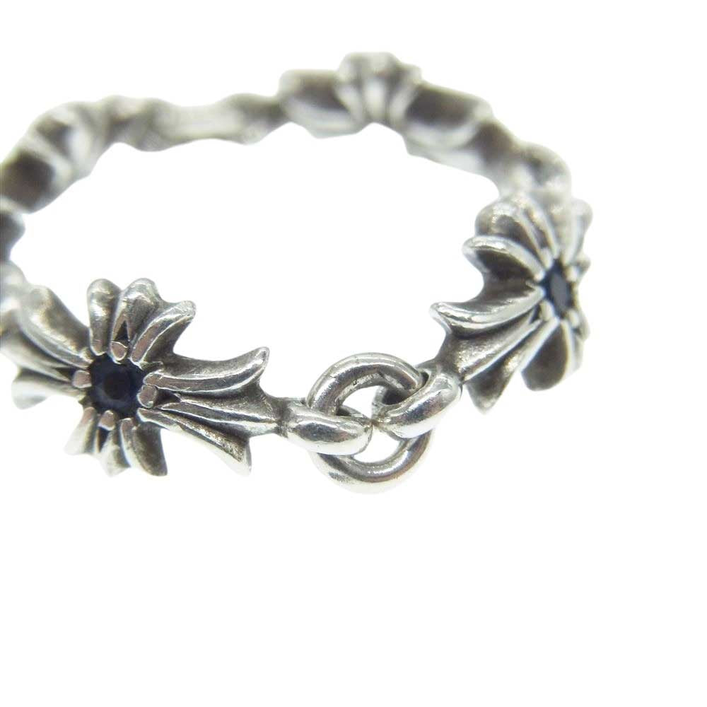 CHROME HEARTS クロムハーツ（原本無） RING TNY E CH PLS SAP タイニーE CHプラス サファイア リング シルバー系 9号【中古】