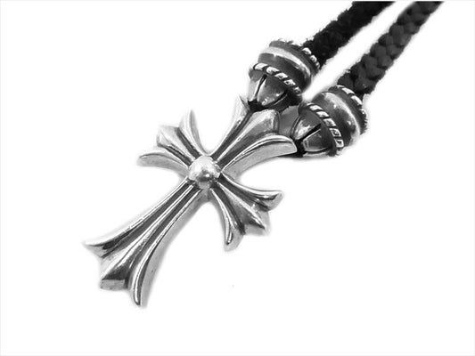 CHROME HEARTS クロムハーツ（原本無） CH CROSS CRIMPT クリンプト CHクロス スモール レザーブレード ネックレス シルバー【中古】
