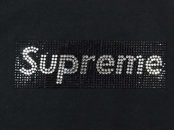 Supreme シュプリーム 国内正規品 納品書タグ付 未使用 19SS Swarovski Box Logo Tee スワロフスキー ボックスロゴ  Tシャツ 黒 L【極上美品】【中古】