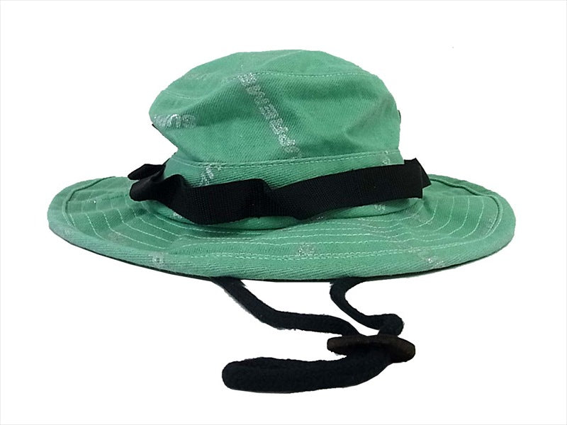 Supreme シュプリーム 17SS denim logo boonie hat ロゴ ブーニーハット 帽子 総柄 ライトグリーン系 SMALL/MEDIUM【中古】