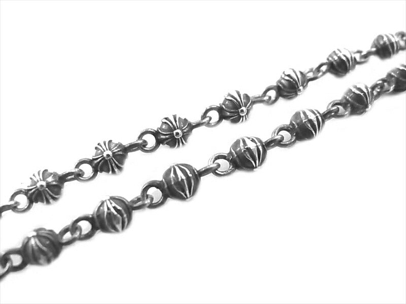 CHROME HEARTS クロムハーツ（原本有） 国内正規店原本付属 BEAD CHAIN TINY 18 ビーズ チェーン タイニー 18インチ チェーン シルバー シルバー 全長23cm程度【中古】