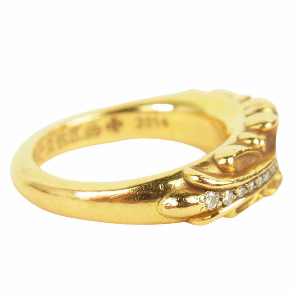 CHROME HEARTS クロムハーツ（原本有） 国内正規店原本付属 22K ベビークラシック フローラル クロス パヴェダイヤ リング ゴールド 5.5号程度【中古】