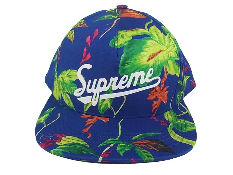Supreme シュプリーム 花柄 キャップ ブルー系 記載なし。【美品】【中古】