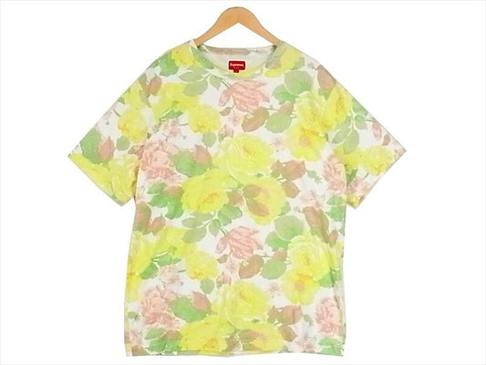 Supreme シュプリーム 18SS Flowers Tee フラワー 花柄 ホワイト系 Ｌ【中古】