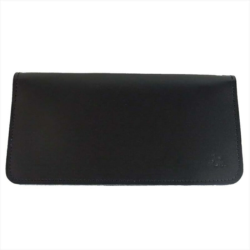 KAWATAKO カワタコ 革蛸 台形 ロングワレット サードタイプ レザー ブラック 小銭入れ付 二つ折り財布 黒 黒【新古品】【未使用】【中古】