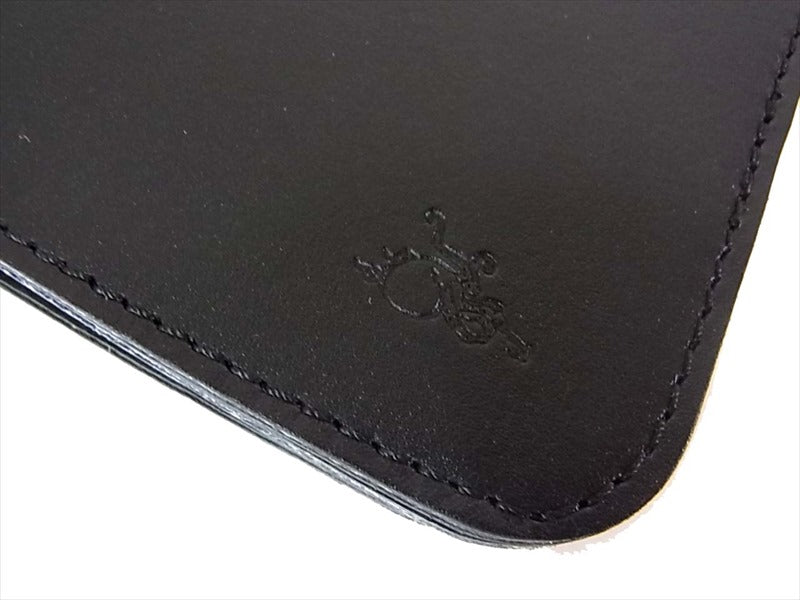 KAWATAKO カワタコ 革蛸 台形 ミドルワレット レザー 財布 二つ折り財布 ブラック系  ブラック系【新古品】【未使用】【中古】