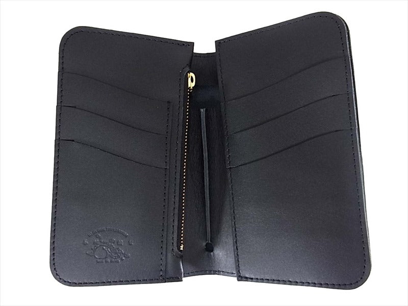 KAWATAKO カワタコ 革蛸 台形 ミドルワレット レザー 財布 二つ折り財布 ブラック系  ブラック系【新古品】【未使用】【中古】