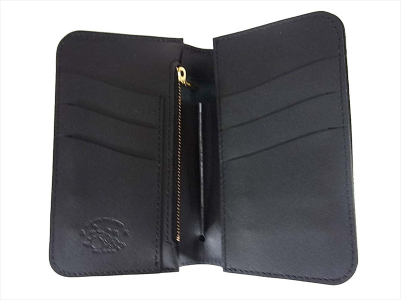 KAWATAKO カワタコ 革蛸 台形 ミドルワレット レザー 財布 二つ折り財布 ブラック系 ブラック系【新古品】【未使用】【中古】
