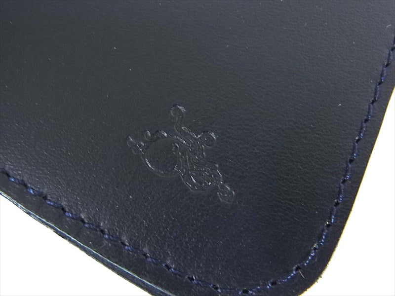KAWATAKO カワタコ 革蛸 台形 ミドルワレット レザー 財布 二つ折り財布 ネイビー系 ネイビー系【新古品】【未使用】【中古】