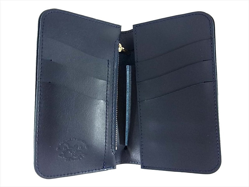 KAWATAKO カワタコ 革蛸 台形 ミドルワレット レザー 財布 二つ折り財布 ネイビー系 ネイビー系【新古品】【未使用】【中古】