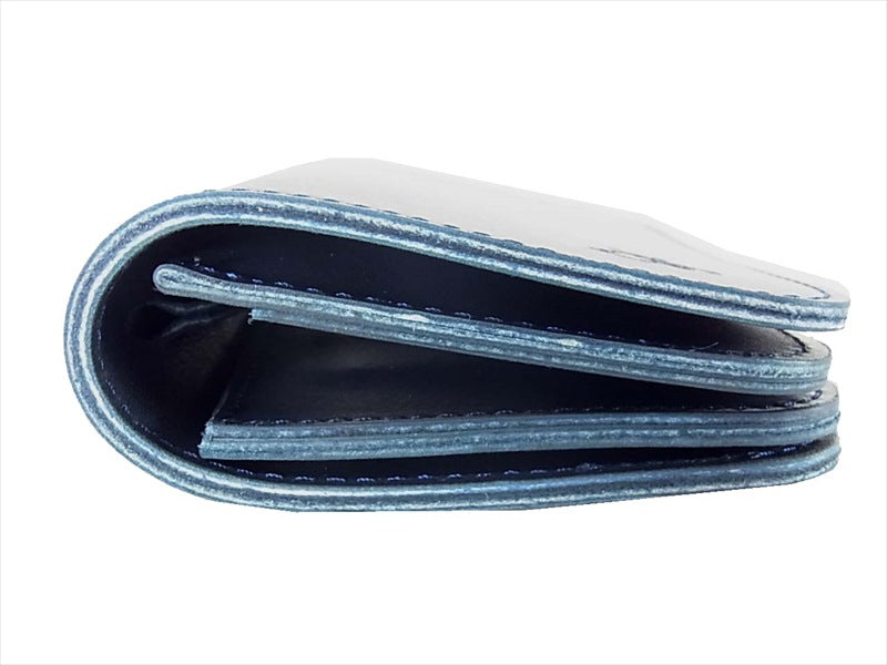 KAWATAKO カワタコ 革蛸 台形 ミドルワレット レザー 財布 二つ折り財布 ネイビー系 ネイビー系【新古品】【未使用】【中古】