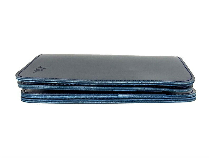 KAWATAKO カワタコ 革蛸 台形 ミドルワレット レザー 財布 二つ折り財布 ネイビー系 ネイビー系【新古品】【未使用】【中古】