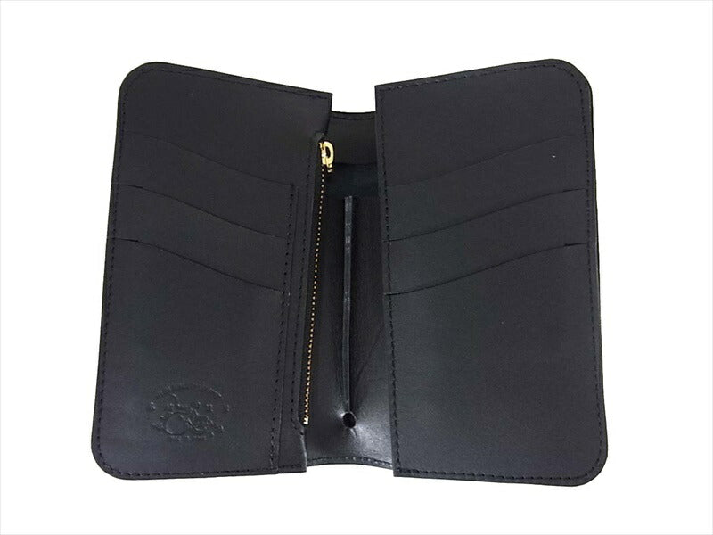 KAWATAKO カワタコ 革蛸 台形 ミドルワレット レザー 財布 二つ折り財布 ブラック系 ブラック系【新古品】【未使用】【中古】