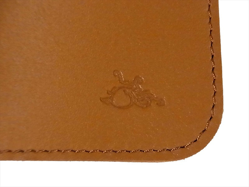 革蛸 未使用 台形ミドルワレット レザー 二つ折り財布 ブラウン系【極上美品】【中古】