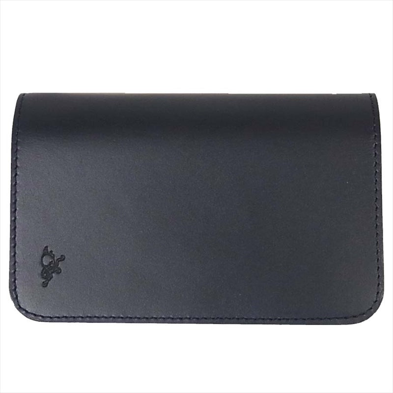 KAWATAKO カワタコ 革蛸 台形ミドルワレット レザー 二つ折り財布 ネイビー 財布 紺 紺【極上美品】【中古】
