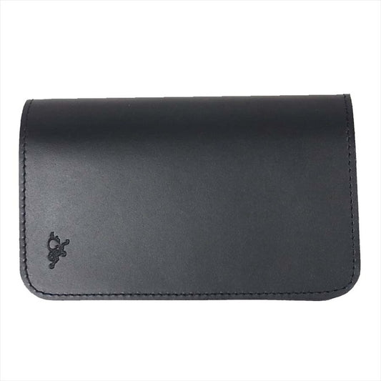 KAWATAKO カワタコ 革蛸 台形ミドルワレット レザー 二つ折り財布 ネイビー 紺  紺【極上美品】【中古】