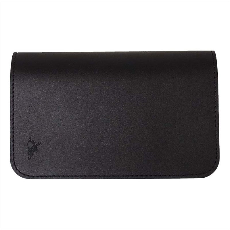 革蛸 未使用 台形ミドルワレット レザー 二つ折り財布 ブラック系【極上美品】【中古】