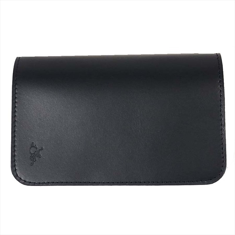 革蛸 KAWATAKO 未使用 台形ミドルワレット レザー 二つ折り財布 紺【極上美品】【中古】