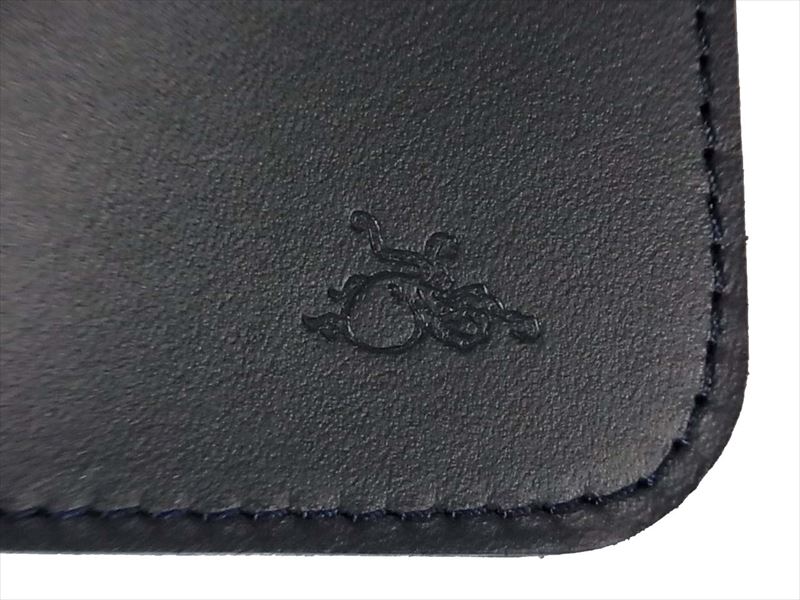 革蛸 KAWATAKO 未使用 台形ミドルワレット レザー 二つ折り財布 紺【極上美品】【中古】
