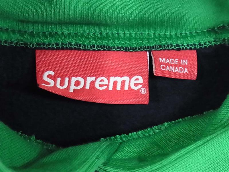 Supreme シュプリーム 17AW GT Hooded Sweat Shirt 袖プリント スウェット プルオーバー パーカー ネイビー×グリーン S【中古】