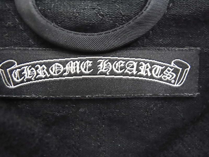 CHROME HEARTS クロムハーツ（原本無） 国内正規 PAPA VEST レザークロスパッチ ダガージップ ナイロン パパベスト ベスト ジレ ブラック系【美品】【中古】
