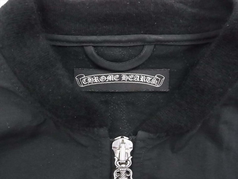 CHROME HEARTS クロムハーツ（原本無） 国内正規 PAPA VEST レザークロスパッチ ダガージップ ナイロン パパベスト ベスト ジレ ブラック系【美品】【中古】