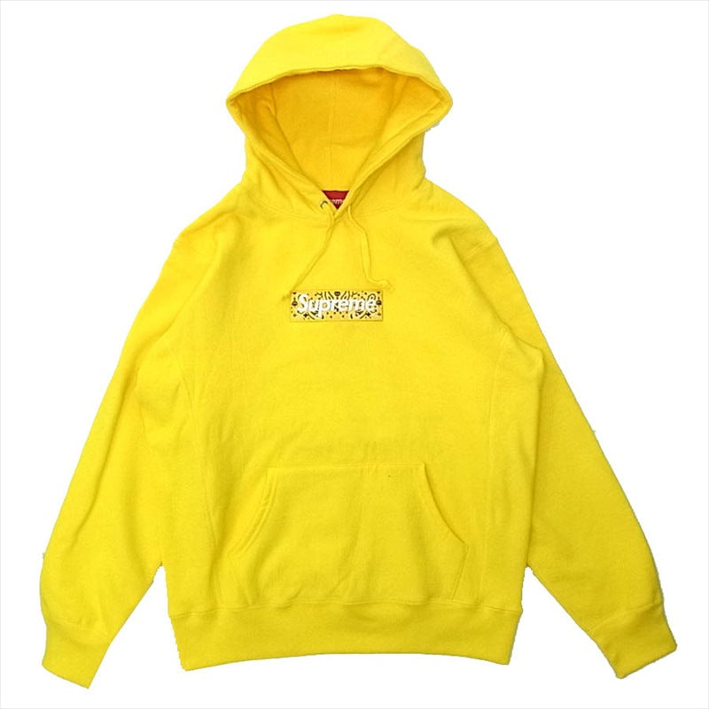 Supreme シュプリーム 19AW Bandana Box Logo Hooded Sweatshirt バンダナ ボックスロゴ パーカー イエロー系 M【新古品】【未使用】【中古】