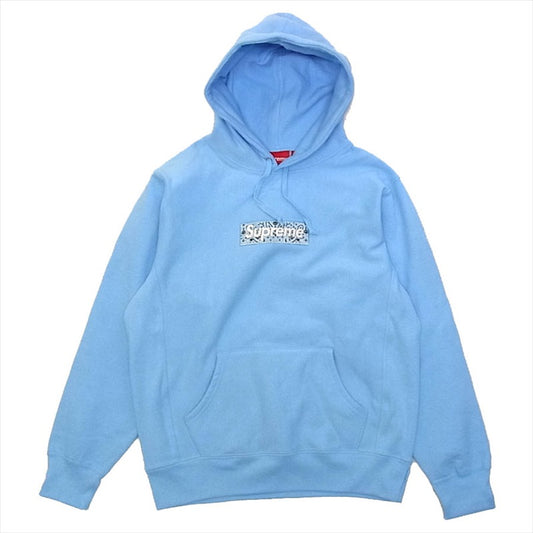 Supreme シュプリーム 19AW Bandana Box Logo Hooded Sweatshirt パーカー Light Blue M【新古品】【未使用】【中古】