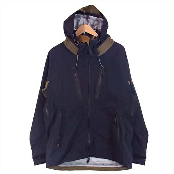 BRIEFING ブリーフィング 極美品 CORDURA×eVent SLIDING WP SHELL スライディング シェル ジャケット 黒×カーキ Ｌ【美品】【中古】